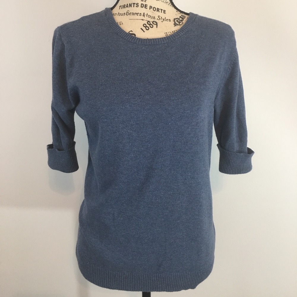 Blue Knit Sweater half sleeves